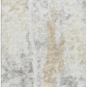HomeRoots 10' Oversized Midnight Ivory & Beige Abstract Area Rug - Washable, Durable, Indoor/Outdoor Use! 643618