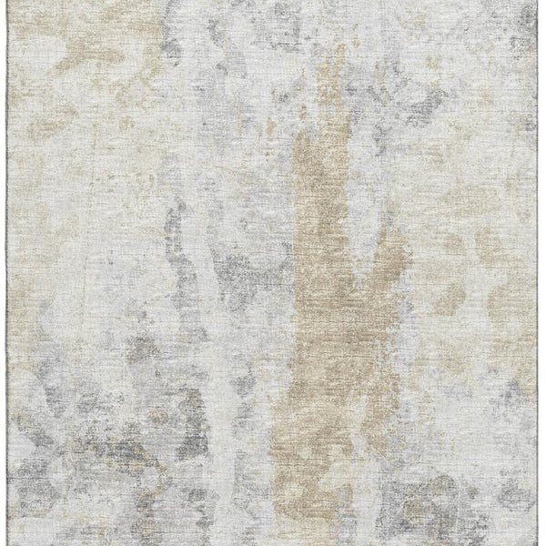 HomeRoots 10' Oversized Midnight Ivory & Beige Abstract Area Rug - Washable, Durable, Indoor/Outdoor Use! 643618