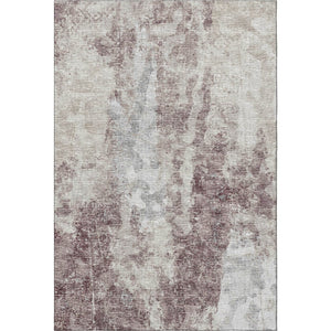 HomeRoots 8' X 10' Contemporary Plum and Ivory Abstract Washable Rug for Indoor & Outdoor Versatility 643622