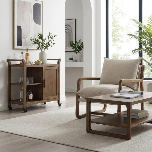 Set of Three Solid Wood Round Nesting Tables Stylish Living Room Accent Furniture Trio
