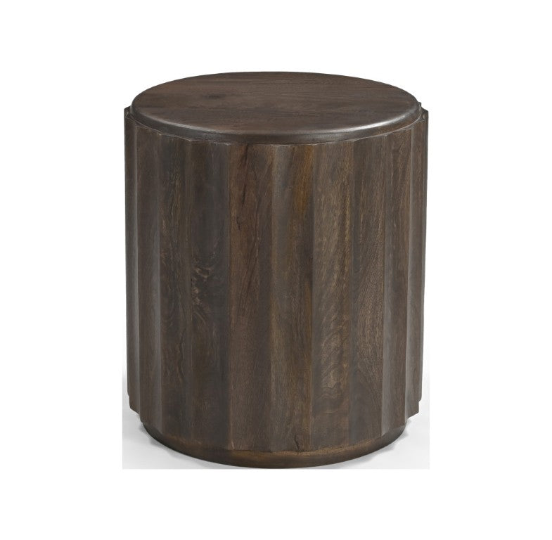 HomeRoots Set of Two Dark Brown Solid Wood Round Accent Tables for Living Room Decor 643639