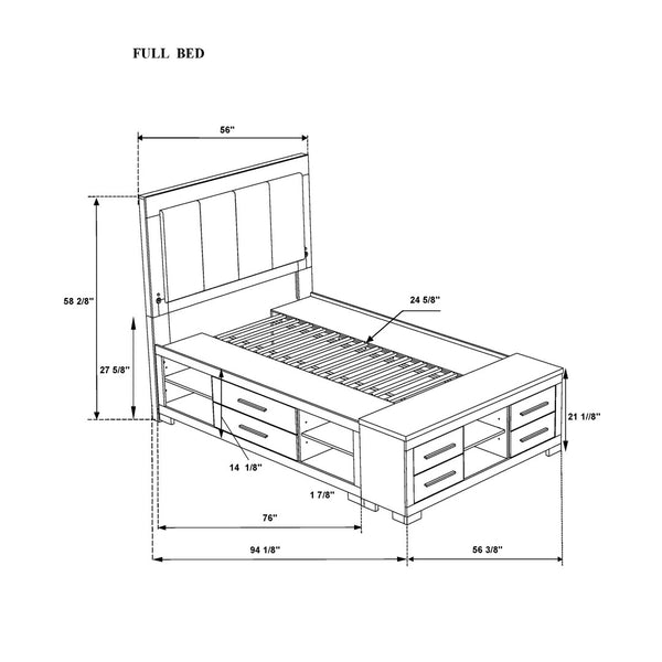 HomeRoots Natural Lighted Upholstered Full Bed Frame with USB, Drawers & Cozy Beige Accents for Modern Bedrooms 643683