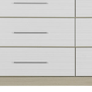 HomeRoots 63" Natural and White Wood Six Drawer Dresser – Modern Design, Ample Storage, Fully Assembled Appeal! 643689