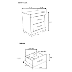 HomeRoots 23" Modern Black and Gray Two-Drawer Nightstand with Spacious Storage - Perfect for Compact Spaces! 643690