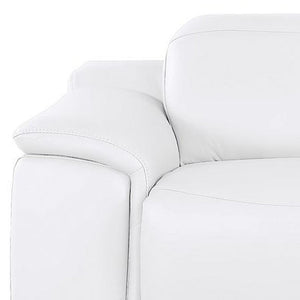 HomeRoots 108" White Leather Reclining Sofa with USB Charging – Plush Comfort, Modern Design for Luxury Living 643697
