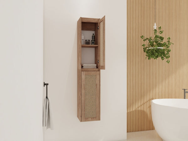 English Elm 24" Bathroom Side Cabinet - Wall-Mounted, Soft-Close Doors, Modern Design & Durable Storage Solution W999S00338