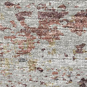 HomeRoots 9' X 12' Stylish Silver Mauve Gold Abstract Washable Area Rug with UV Protection for High Traffic Spaces 643736