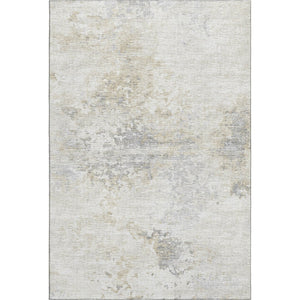 HomeRoots 5' X 8' Ivory and Beige Abstract Area Rug - Stylish, Washable, UV-Protected for Modern Living Spaces 643745