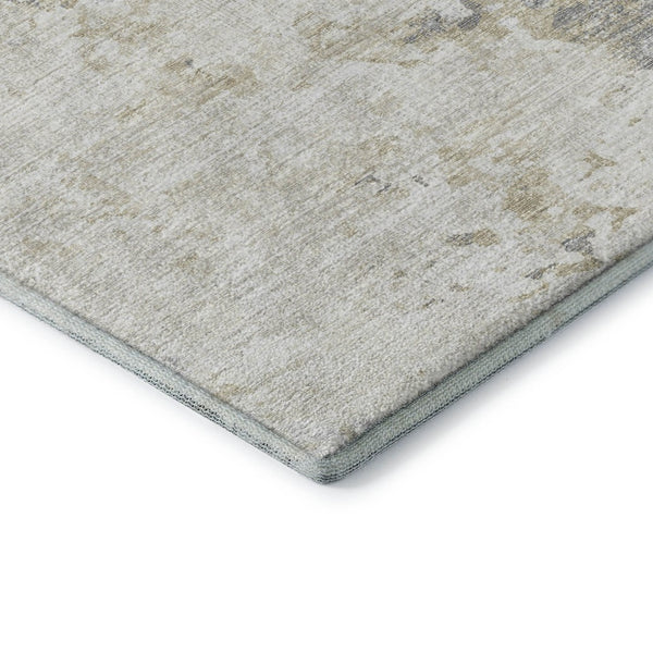 HomeRoots 5' X 8' Ivory and Beige Abstract Area Rug - Stylish, Washable, UV-Protected for Modern Living Spaces 643745