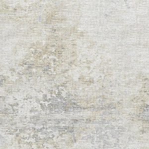 HomeRoots 5' X 8' Ivory and Beige Abstract Area Rug - Stylish, Washable, UV-Protected for Modern Living Spaces 643745