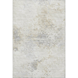 HomeRoots 8' X 10' Ivory & Beige Abstract Washable Area Rug - Stylish, Durable, Stain-Resistant with UV Protection 643747