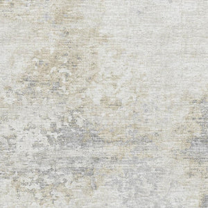 HomeRoots 10' X 14' Ivory & Beige Abstract Washable Area Rug - UV Protected, Stain Resistant, Soft & Stylish 643749