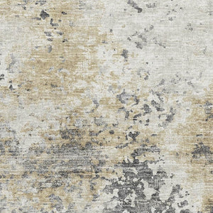 HomeRoots 5' X 8' Abstract Midnight Ivory and Beige Area Rug – Washable, Stain-Resistant, UV Protected Design! 643757