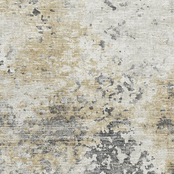 HomeRoots 5' X 8' Abstract Midnight Ivory and Beige Area Rug – Washable, Stain-Resistant, UV Protected Design! 643757