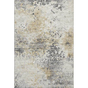 HomeRoots 8' X 10' Washable Midnight Ivory & Beige Abstract Area Rug with UV Protection for Modern Spaces 643759