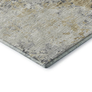 HomeRoots 8' X 10' Washable Midnight Ivory & Beige Abstract Area Rug with UV Protection for Modern Spaces 643759