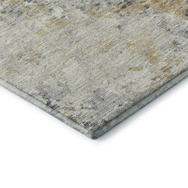 HomeRoots 8' X 10' Washable Midnight Ivory & Beige Abstract Area Rug with UV Protection for Modern Spaces 643759