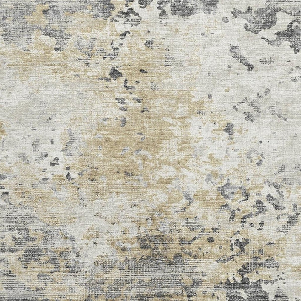 HomeRoots 10' X 14' Abstract Area Rug in Midnight Ivory & Beige - Washable, UV Protected & Stain Resistant! 643761