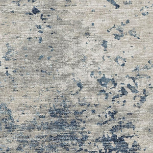 HomeRoots 5' X 8' Blue and Ivory Abstract Area Rug - Washable, Stain Resistant, UV Protected for Modern Homes 643763