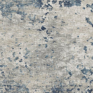 HomeRoots 8' X 10' Blue And Ivory Abstract Washable Area Rug - Durable, UV-Resistant, Stylish & Family-Friendly! 643765