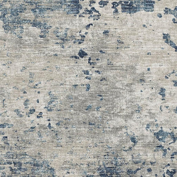 HomeRoots 8' X 10' Blue And Ivory Abstract Washable Area Rug - Durable, UV-Resistant, Stylish & Family-Friendly! 643765