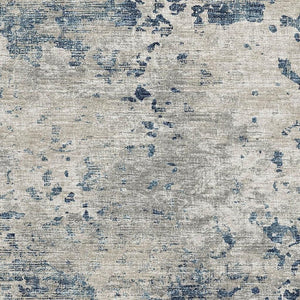 HomeRoots 8' X 10' Blue And Ivory Abstract Washable Area Rug - Durable, UV-Resistant, Stylish & Family-Friendly! 643765