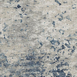 HomeRoots 10' X 14' Blue and Ivory Abstract Area Rug - Washable, UV Protected, Perfect for High-Traffic Spaces! 643767