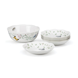 Lenox Butterfly Meadow Lenox Porcelain Bowl Set with Floral Garden Motif for Elegant Dining 6437719