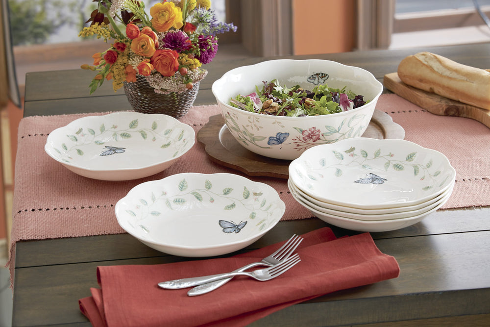 Lenox Butterfly Meadow Lenox Porcelain Bowl Set with Floral Garden Motif for Elegant Dining 6437719