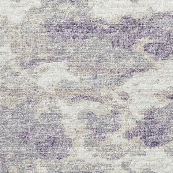 HomeRoots 5' X 8' Purple And Ivory Abstract Area Rug - Washable, UV-Protected, Perfect for High-Traffic Rooms 643775