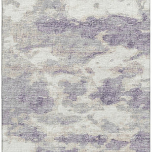 HomeRoots 5' X 8' Purple And Ivory Abstract Area Rug - Washable, UV-Protected, Perfect for High-Traffic Rooms 643775
