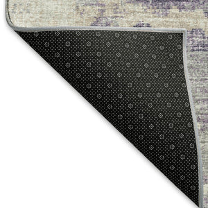HomeRoots 9' X 12' Purple And Ivory Abstract Area Rug – Durable, Washable, UV-Protected, Perfect for High-Traffic Homes 643778