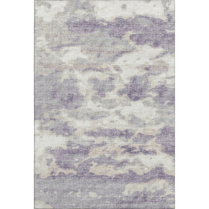 HomeRoots 10' X 14' Abstract Purple & Ivory Washable Area Rug with UV Protection for Modern Living Spaces 643779