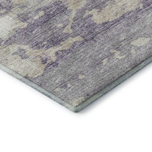 HomeRoots 10' X 14' Abstract Purple & Ivory Washable Area Rug with UV Protection for Modern Living Spaces 643779