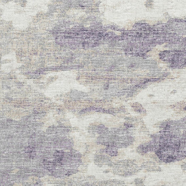 HomeRoots 10' X 14' Abstract Purple & Ivory Washable Area Rug with UV Protection for Modern Living Spaces 643779
