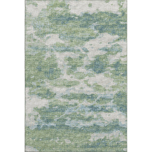 HomeRoots 8' X 10' Green And Ivory Abstract Area Rug - Washable, Stain Resistant, UV Protected for Homes 643783