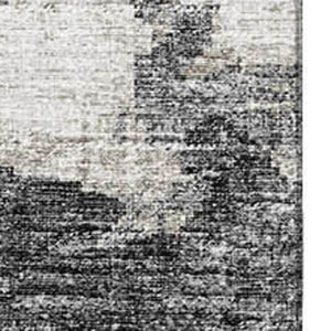 HomeRoots 5' X 8' Black And Ivory Abstract Washable Area Rug – Stylish, Durable, UV-Protected for Modern Homes 643787
