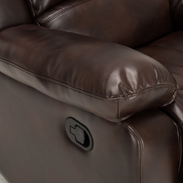 English Elm Charlotte Burnished Brown Leather Gel Glider Recliner - Stylish Comfort With Durable Design & Easy Recline B050P322572