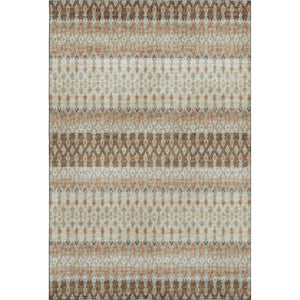HomeRoots 9' X 12' Tribal Washable Area Rug in Burnt Sienna, Ivory & Blue - UV Protected, Durable & Stylish 643802