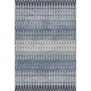HomeRoots 8' X 10' Vibrant Aqua Gray and Orange Tribal Area Rug - Washable, UV Protected, and Durable Design! 643807