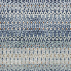 HomeRoots 8' X 10' Vibrant Aqua Gray and Orange Tribal Area Rug - Washable, UV Protected, and Durable Design! 643807