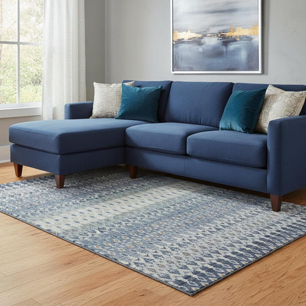 HomeRoots 10' Aqua Gray Orange Tribal Area Rug - Washable, UV-Protected & Durable for High-Traffic Spaces! 643809