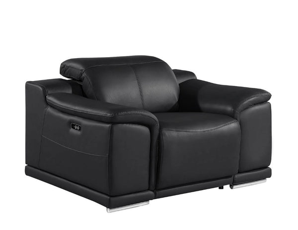 48 Inch Genuine Leather Power Wall Hugger Recliner with Usb Charging for Living Room