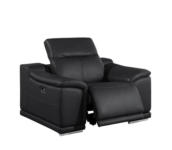 48 Inch Genuine Leather Power Wall Hugger Recliner with Usb Charging for Living Room