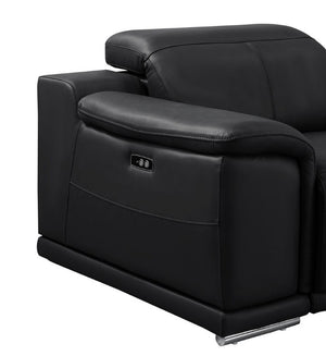 48 Inch Genuine Leather Power Wall Hugger Recliner with Usb Charging for Living Room