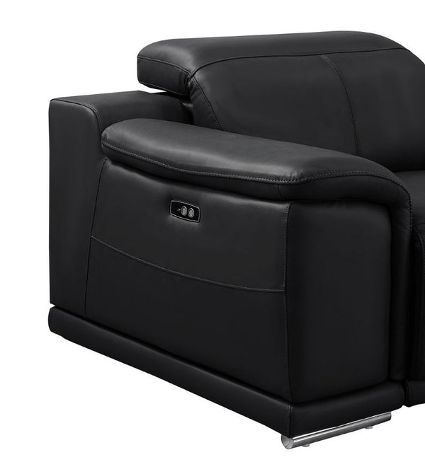 48 Inch Genuine Leather Power Wall Hugger Recliner with Usb Charging for Living Room