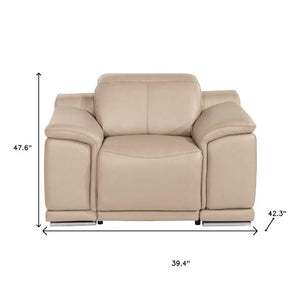 48 Inch Genuine Leather Power Wall Hugger Recliner with Usb Charging for Living Room