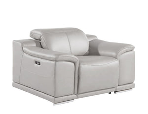 48 Inch Genuine Leather Power Wall Hugger Recliner with Usb Charging for Living Room