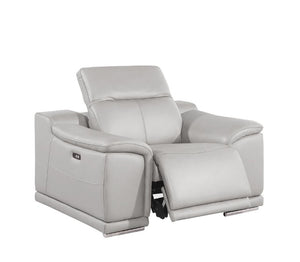 48 Inch Genuine Leather Power Wall Hugger Recliner with Usb Charging for Living Room