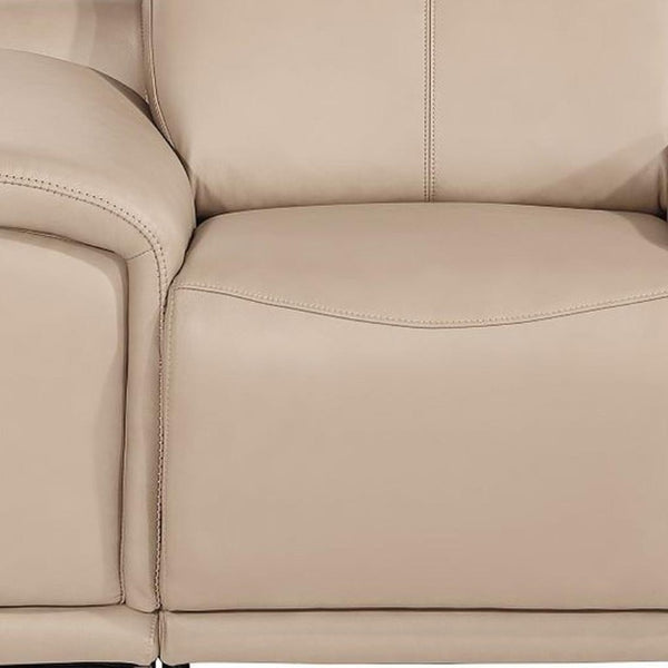 48 Inch Genuine Leather Power Wall Hugger Recliner with Usb Charging for Living Room